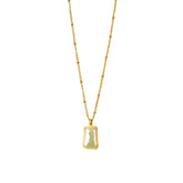 Iridescent Pearl Drop Gold-Plated Pendant